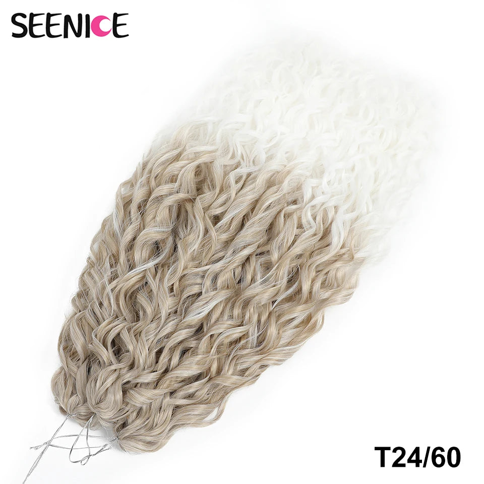 Synthetic Hair Deep Wave Twist Crochet Braid Afro Curl Ombre Blonde Pink