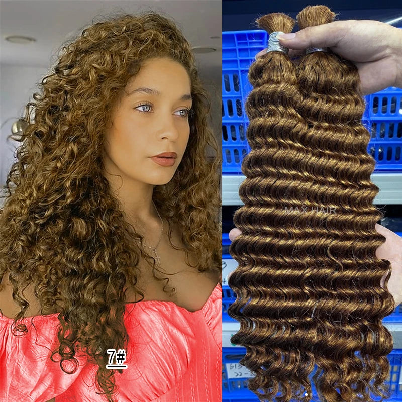 Bundles No Weft Boho Braids, 100% Human Hair Extension Braiding Vietnamese 27/613