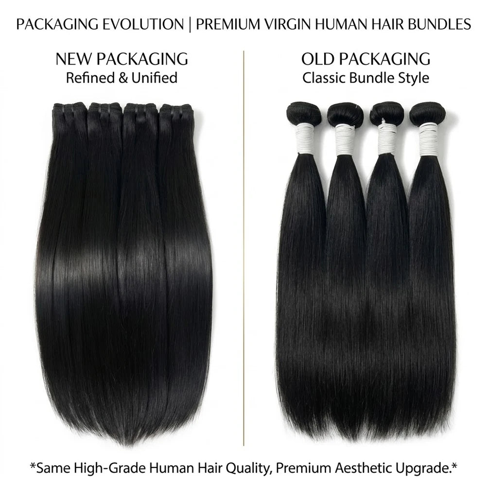 Straight Human Hair Bundles 16A Double Weft Bone Brazilian Virgin Raw Extensions