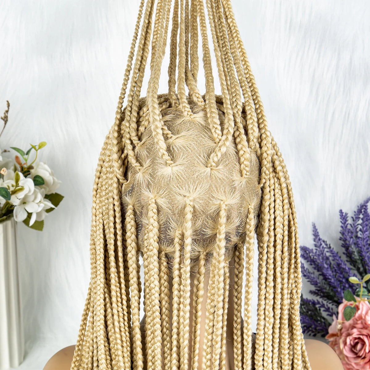 Synthetic Transparent HD Full Lace Braided Wigs Crochet Braid Braiding Hair Knotless