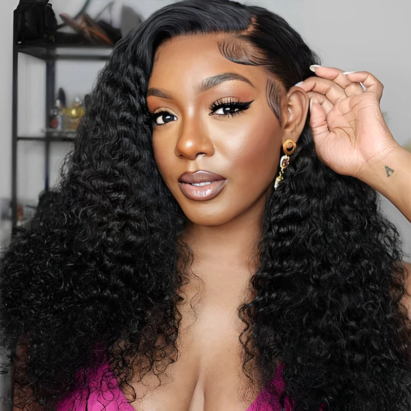 Water Wave Human Hair 4x4 Transparent Lace Closure Natural Color 150% Density 10-20 Inch Indian Virgin Hair Full End Pre-Plucked
