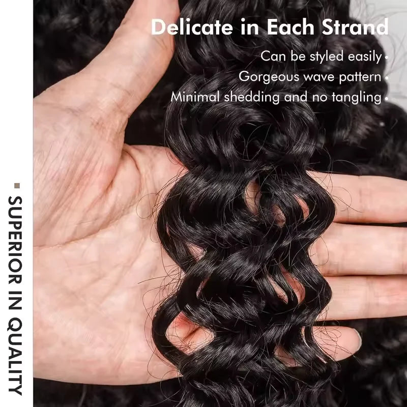 300g Burmese Kinky Curly Crochet Human Hair Knots Feather Extensions Invisible Knotless