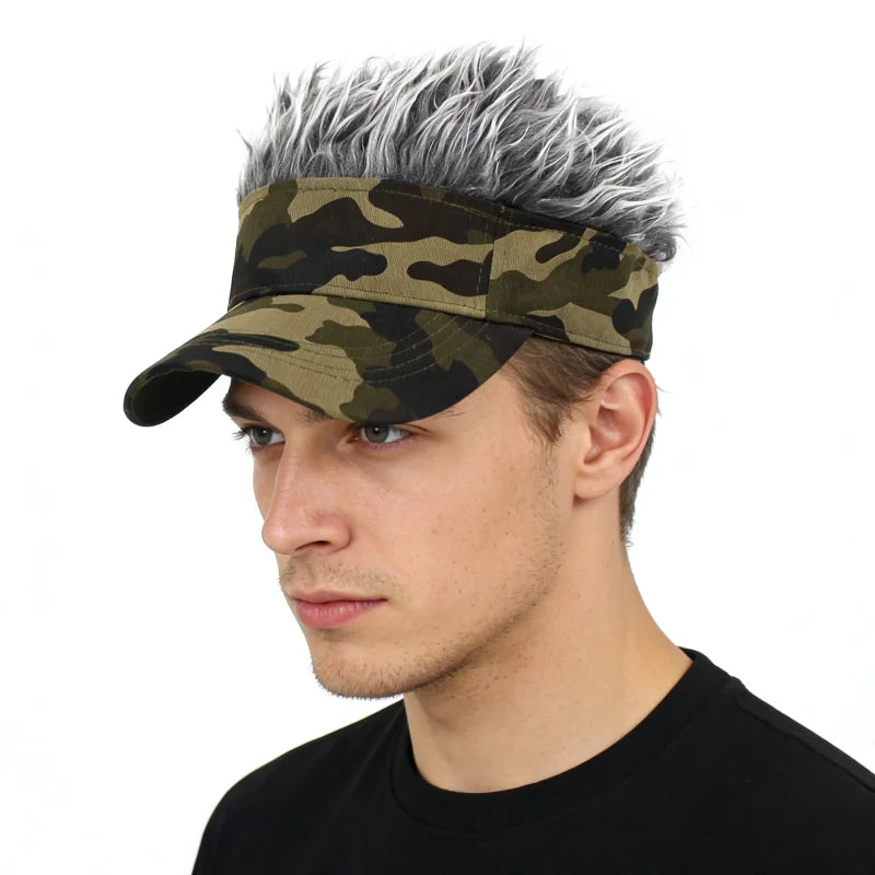Synthetic Spiked Hair Wig Golf Baseball Cap Fake Short Sports Hat Outdoor