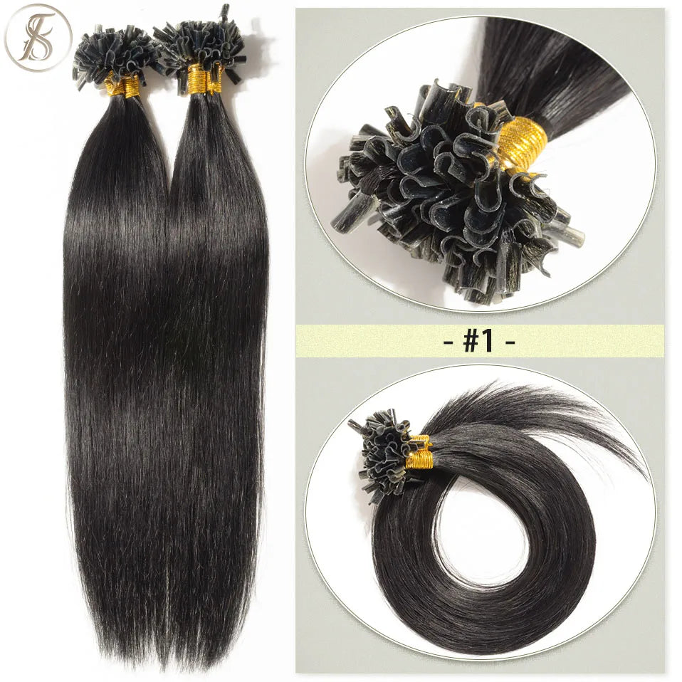 U Tip Hair Extensions 50g Microlink Keratin Fusion Human Capsule Pre Bonded