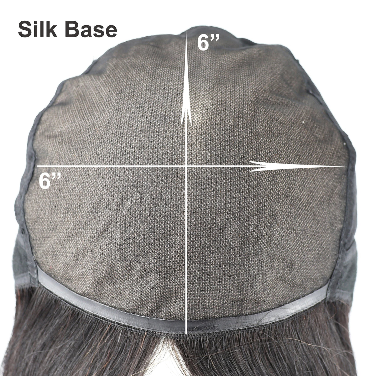 Straight Virgin European Human Hair Silk Top Wig with Bangs — 6x6 Silk Base