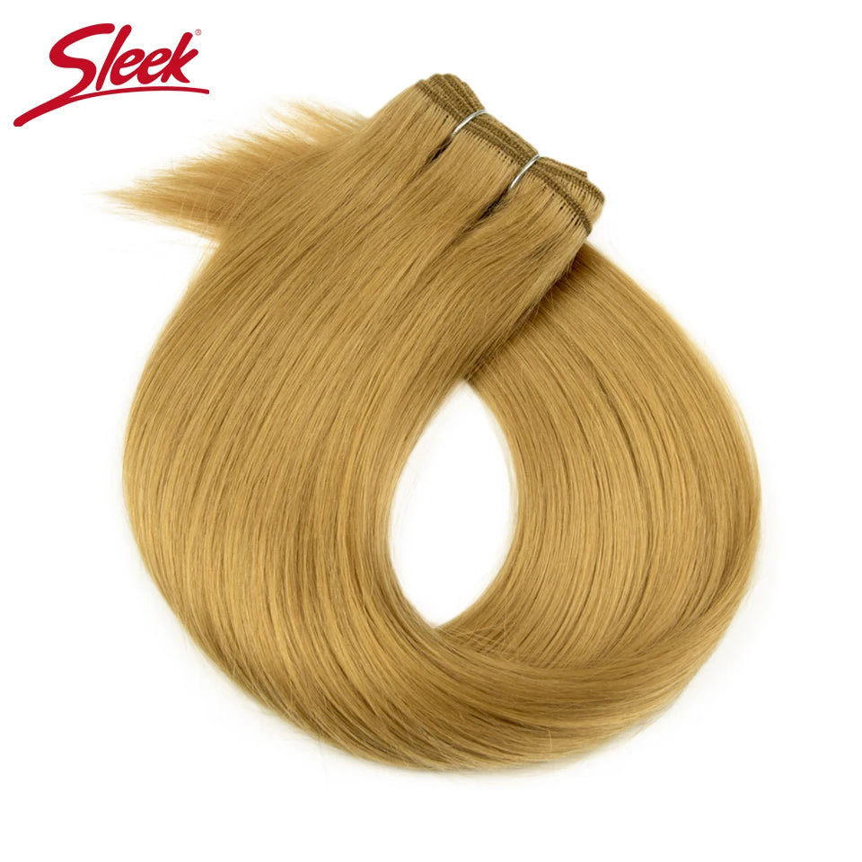 Sleek Peruvian Straight Human Hair Double Drawn Natural Weave Bundles Brown Remy