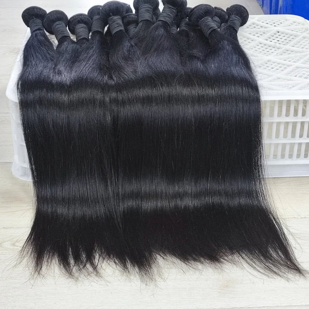 100% Human Hair Bundles Weaves Straight Extensions /Pack Brazilian Deals Raw Fast
