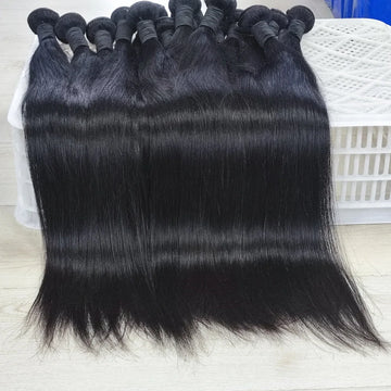 100% Human Hair Bundles Weaves Straight Extensions /Pack Brazilian Deals Raw Fast