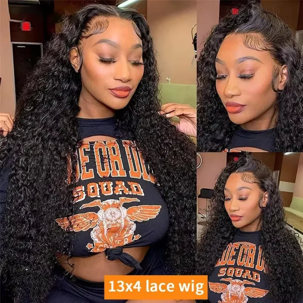 Deep Wave 13x6 Lace Front Human Hair Wig, 200% Remy Curl Glueless