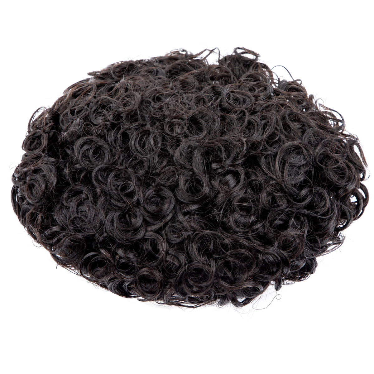 Hair Prosthesis Curly Men's Wig Breathable Toupee Mono, 100% Durable Natural Human