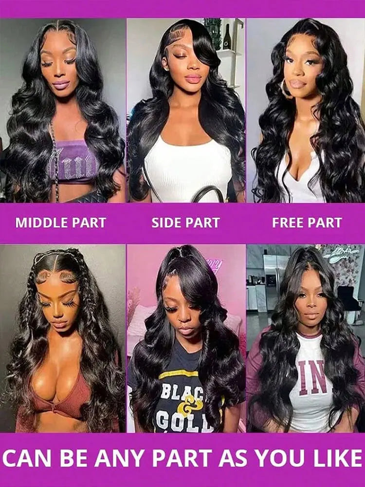 Body Wave Human Hair Lace Frontal Wig, 13x6/13x4 HD Lace, Glueless, Wet and Wavy
