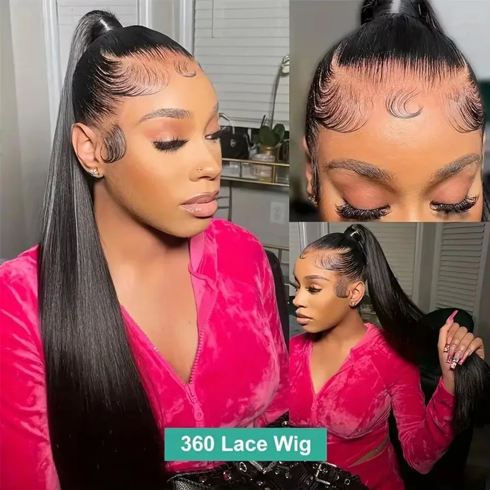 Invisible Strap Full Lace Glueless Wig Human Hair Straight, 13x4 HD Front