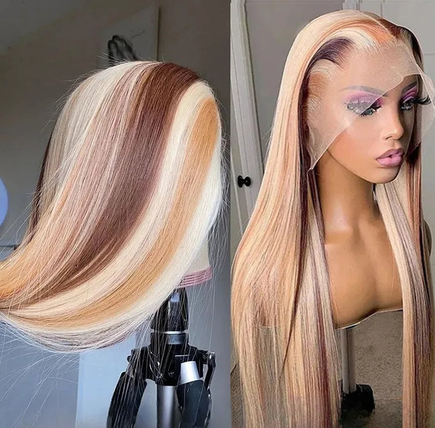 Midnight Blue Wig Long Straight Lace Fornt, 13x4 HD Glueless Synthetic Blend