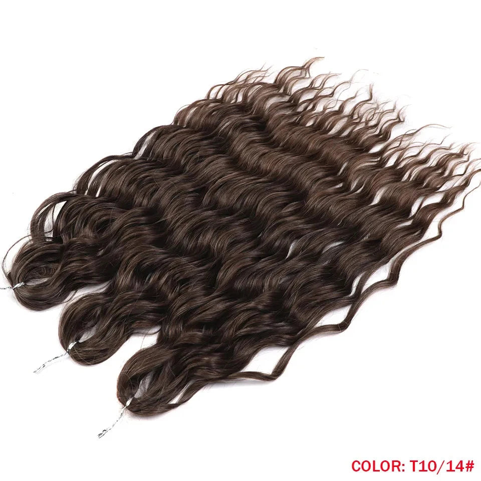 Synthetic Loose Deep Wave 24" Braiding Hair Extensions Water Braid Ombre Blonde