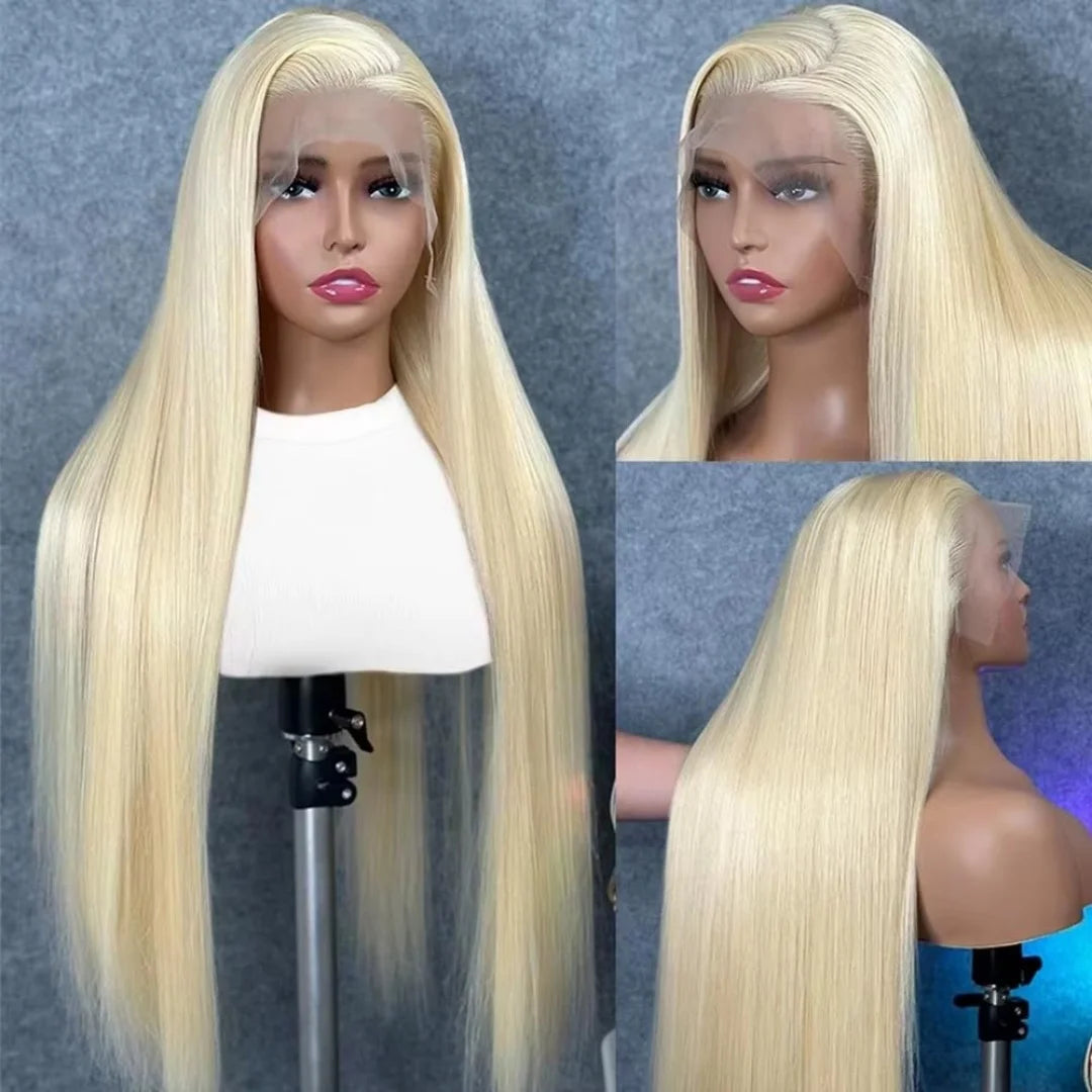 250% Density 613 Blonde Bone Straight Human Hair Wig, 13x4 & HD