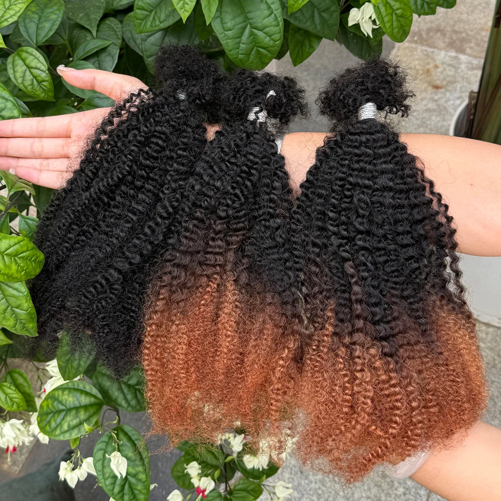 Afro Kinky Bulk Human Hair 30g/pack 16inches, 100% Micro Twist Curly Extensions