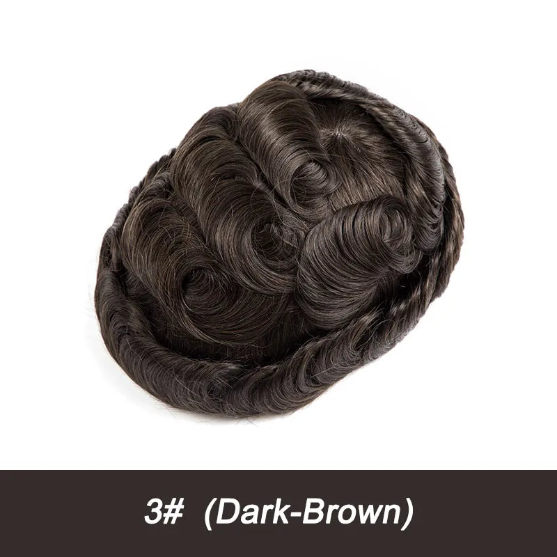 Swiss Lace Toupee Ultra Delicate AIR-Lace Male Hair Prosthesis Breathable 90 Density Hair Toupee Men Full Lace Men's Wig
