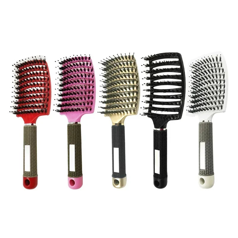 Hair Brush Exfoliating Bristle Women's Wet Curly Comb Salon Styling Tool