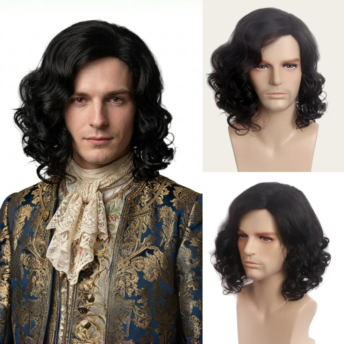 Victorian Rococo Costume Cosplay Wig, 18th Century Baroque Beehive Curly Synthetic Wig