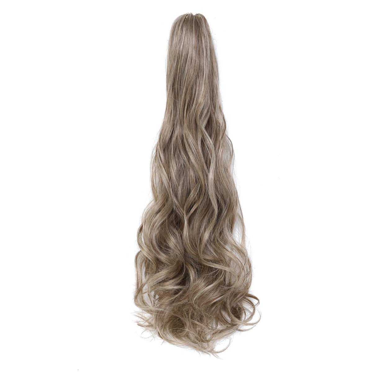 Long Wave Claw Clip Ponytail Extension, Synthetic Heat Resistant False Hair Piece