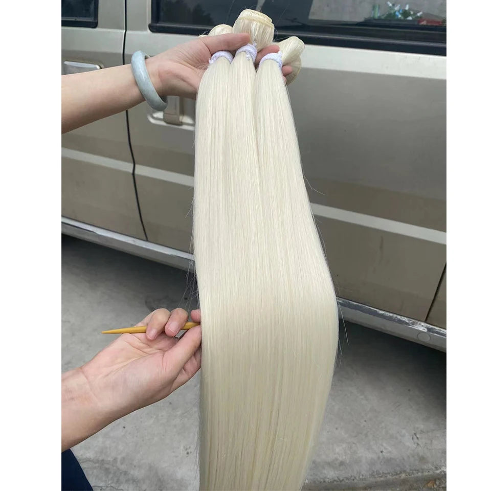 Orange Bone Straight Hair Bundles 24-32 Natural Weaving Bio Synthetic Bug Fancy