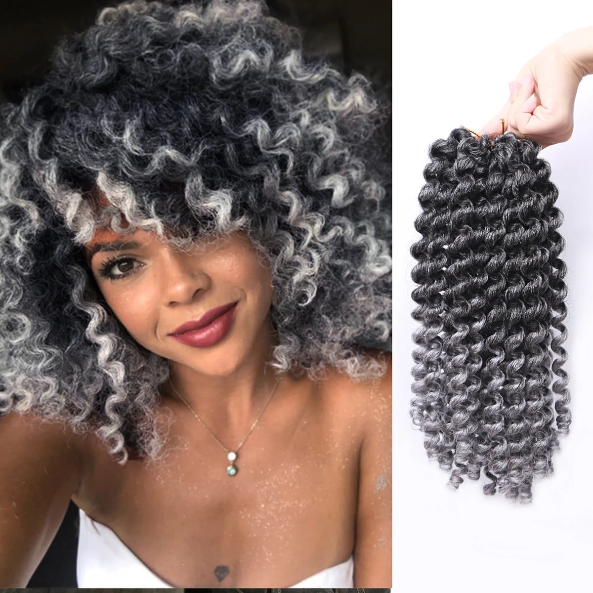 Synthetic Ombre Jumpy Wand Curl Crochet Braids Jamaican Bounce For Africa Braiding Hair Extensions Pre-Twisted