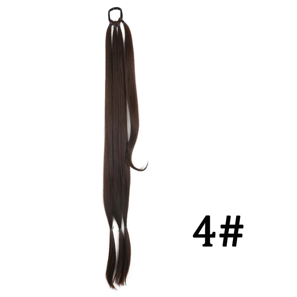 DIY Ponytail Extensions Synthetic Boxing Braids Ponytail Hair Rope High Temperature Fiber Black Brown Ponytail