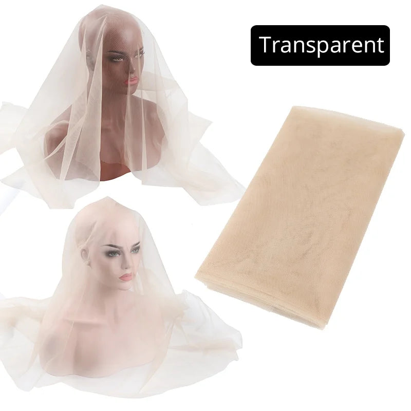 Swiss Lace Net Material for Lace Frontal Closure Base, 0.25 Yard, Light Brown Beige Hairnet