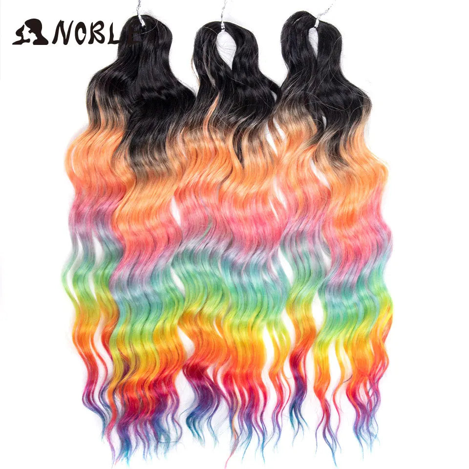 Synthetic Loose Deep Wave 24" Braiding Hair Extensions Water Braid Ombre Blonde