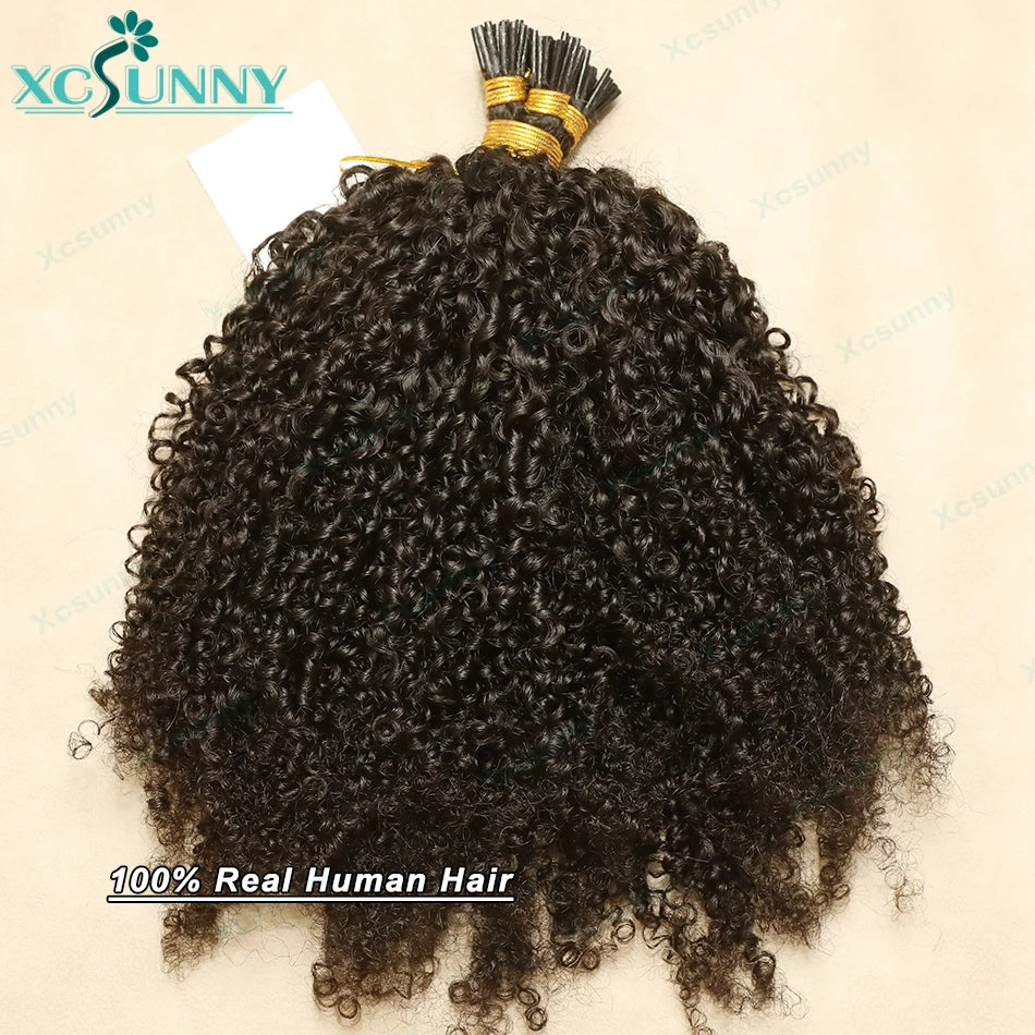 Itip Kinky Curly Human Hair Extensions Burmese Itips Microlink I Tips