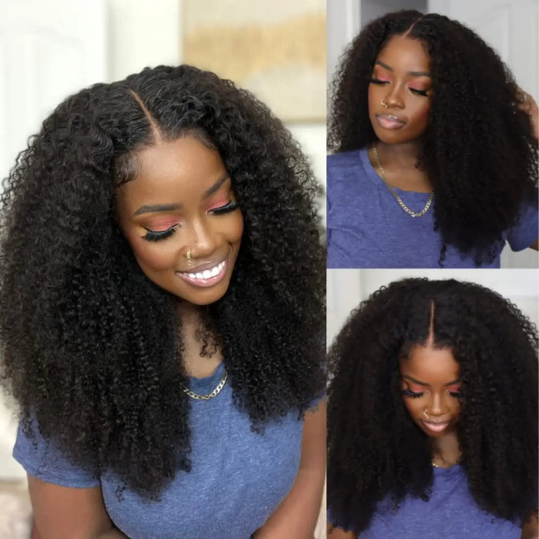 Afro Kinky Curly Human Hair Lace Front Wig — 13x4 Lace, Pre-Plucked
