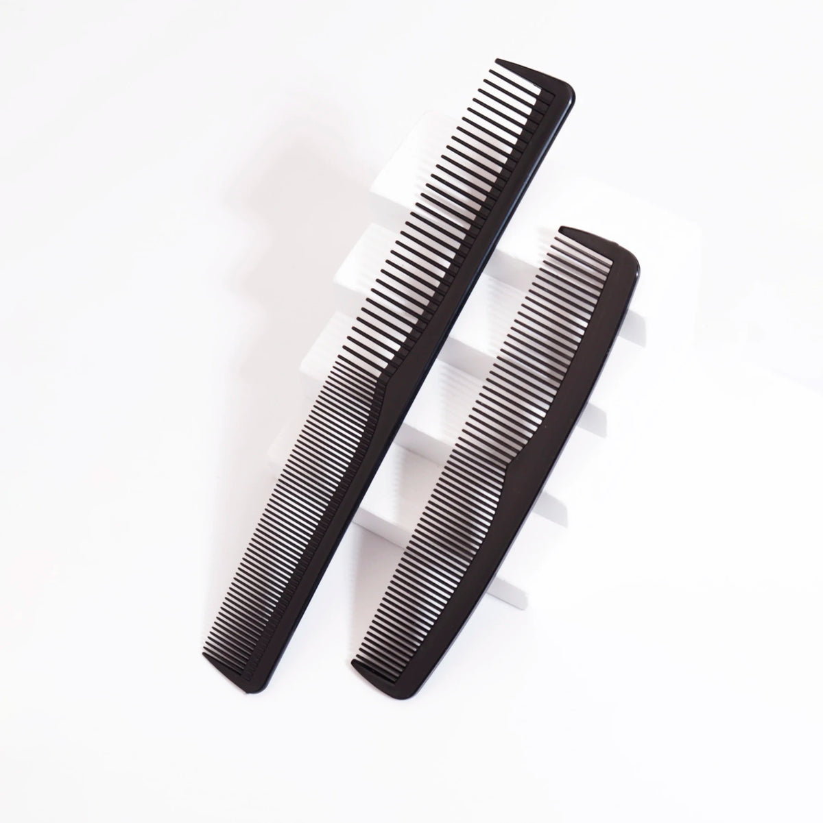 Anti-Static Heat-Resistant Fine Plastic Comb Set (2 Pieces)