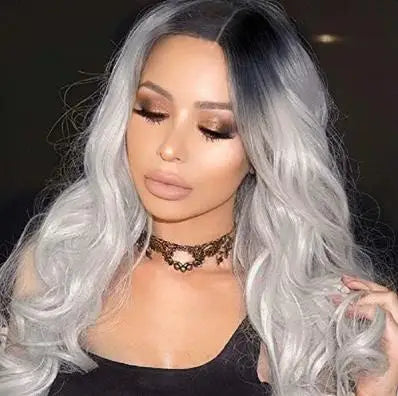 Classic Curly Wig Hair Synthetic Natural Cosplay Brown WIth Blonde Heat Resistant Daily Wigs