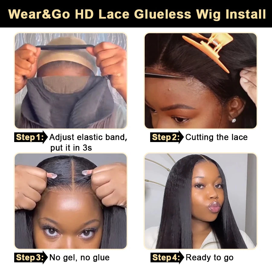 9x6 Ultra Fitted Glueless Wig Human Hair, 250% Real HD Lace Frontal