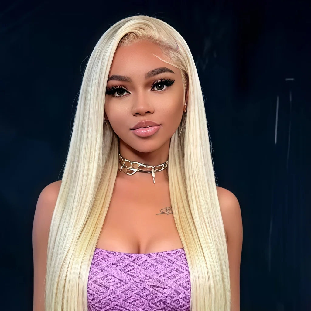 250% Density 613 Blonde Bone Straight Human Hair Wig, 13x4 & HD