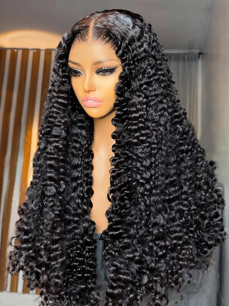 HD Lace 13x6 Frontal Wig Deep Wave Human Hair, 250% Curly Glueless
