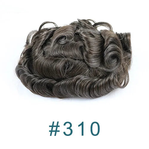 100% Human Hair Ombre Honey Brown Men's Wig Capillary Prosthesis System Natural