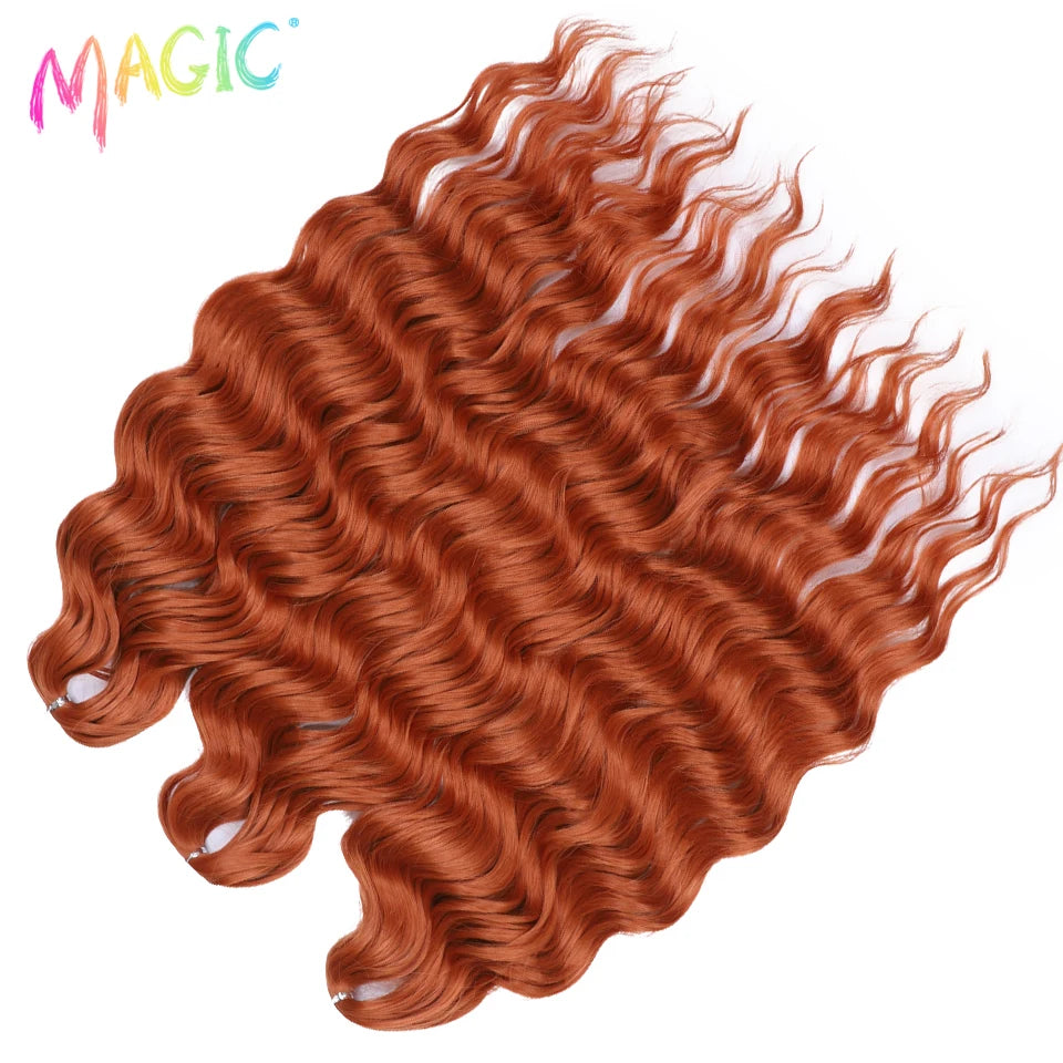 Water Wave Braiding Hair Extensions Ombre Blonde Deep Afro Curl Twist Crochet