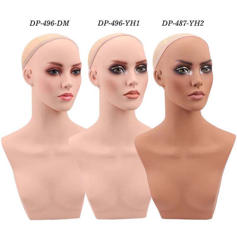 Realistic Mannequin With Detachable Head Glam Makeup Mannequin Head To Put Wigs Dummy Head For Wigs,Earrings, Necklaces Display