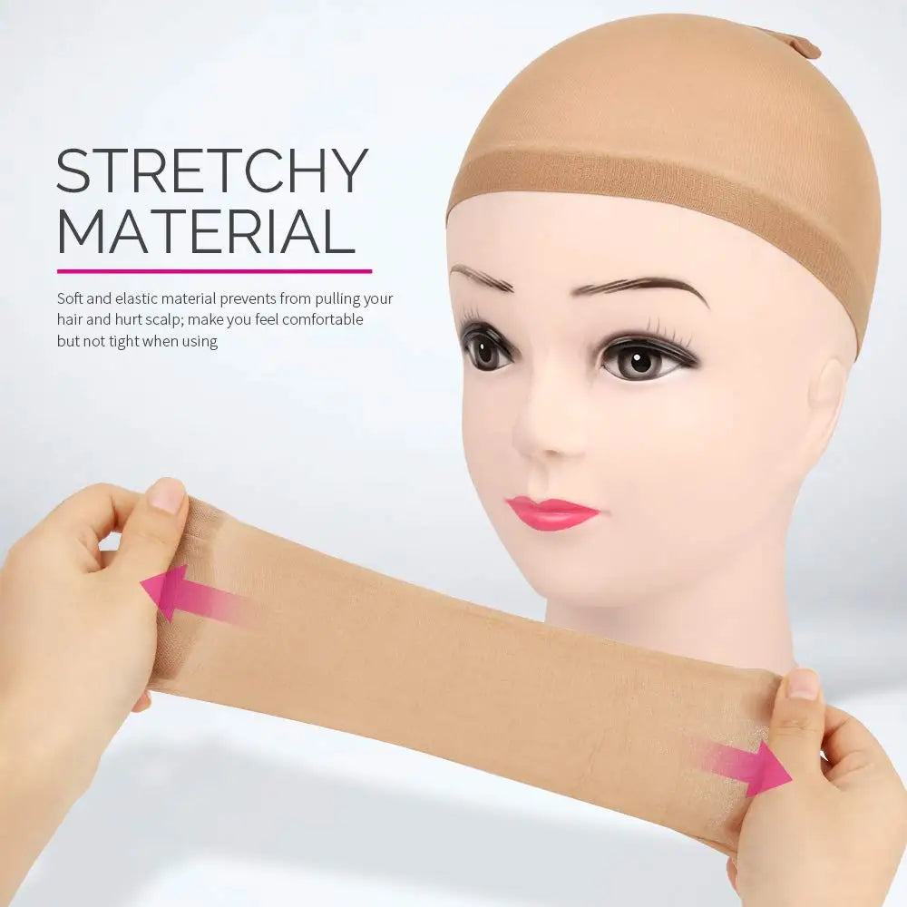 1/6/12bags Ventilated Nylon Mesh Nude Stocking Wig Cap Hairnets Stretchy Close End