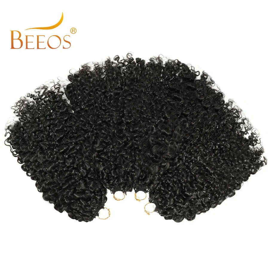 Burmese Curly Crochet Human Hair Knotless Pre-separated Extensions, 100% Full Head Brazilian