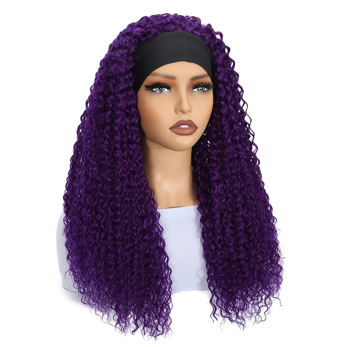 Synthetic Deep Curly Wigs Headband Wig Female Black/613/27/99J Blonde Wig Women Headband Wigs