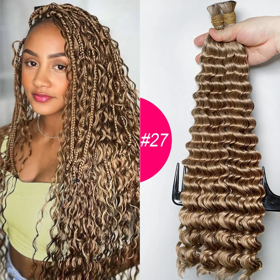 Bundles No Weft Boho Braids, 100% Human Hair Extension Braiding Vietnamese 27/613