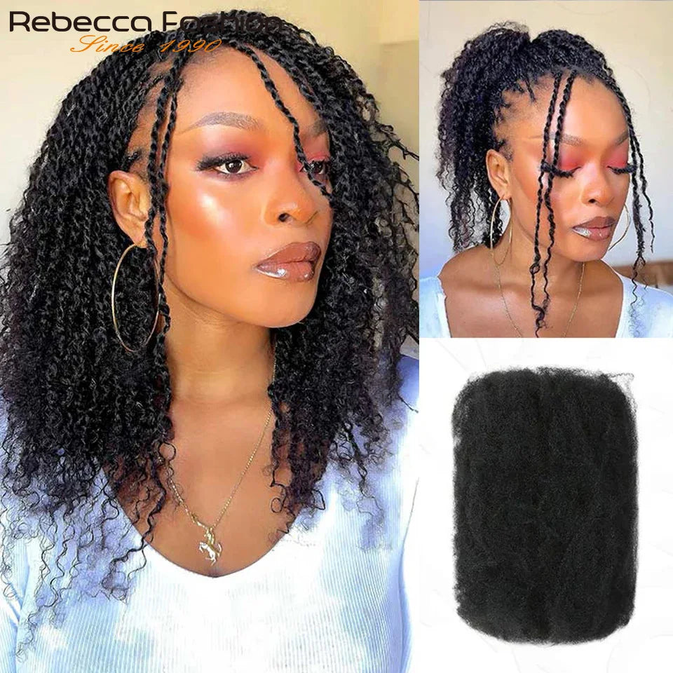 Remy Afro Kinky Curly Bulk Human Hair for Braiding, 50g/pc, Natural Colour, No Weft