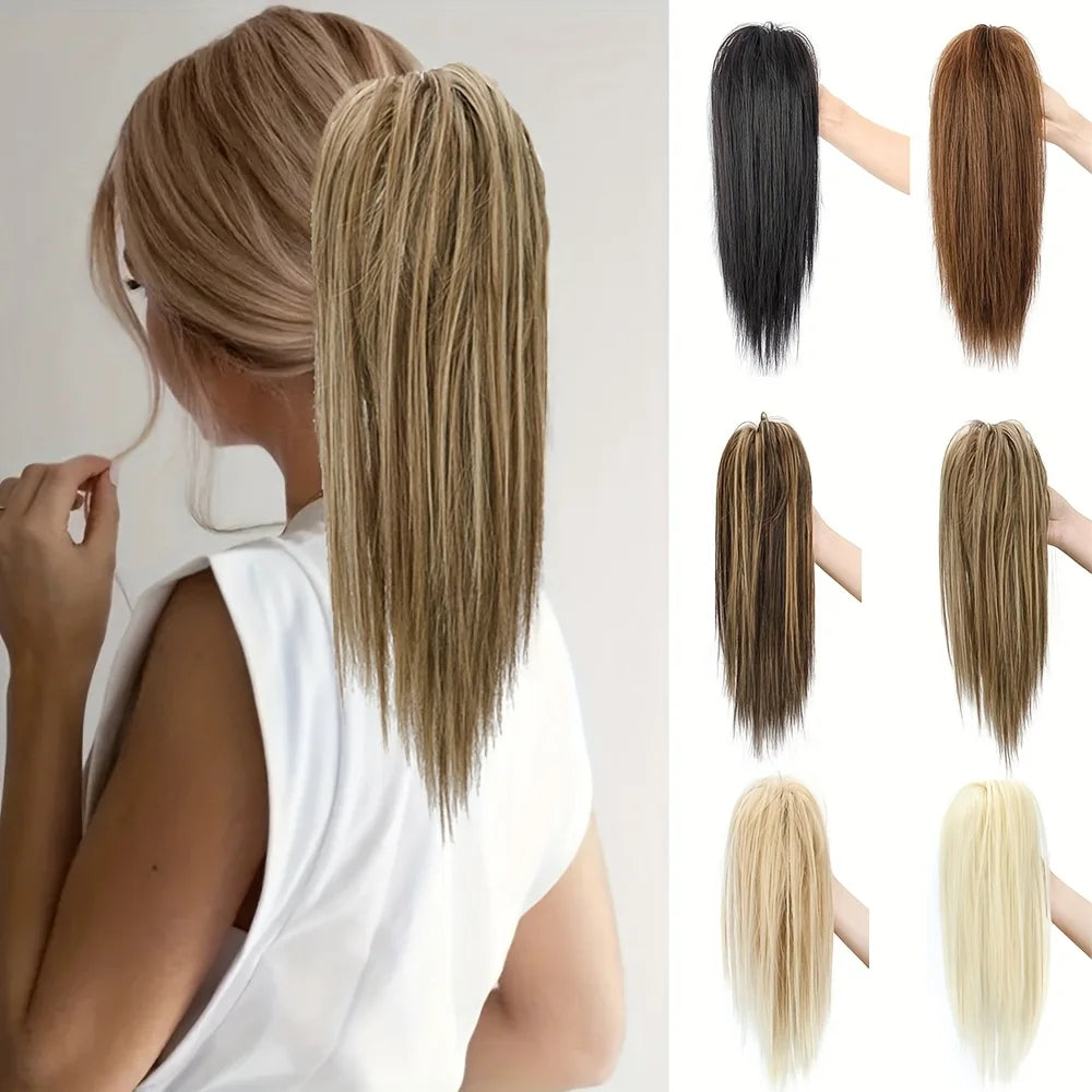 12Inch Synthetic Ponytail Extension Claw Clip On Hairpiece Soft Pony Tail Heat