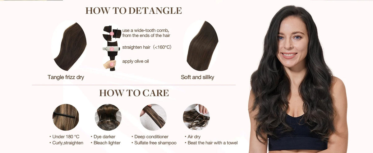 Clip in Hair Extensions Chestnut Brown Double Weft Thick 120G Silky Straight