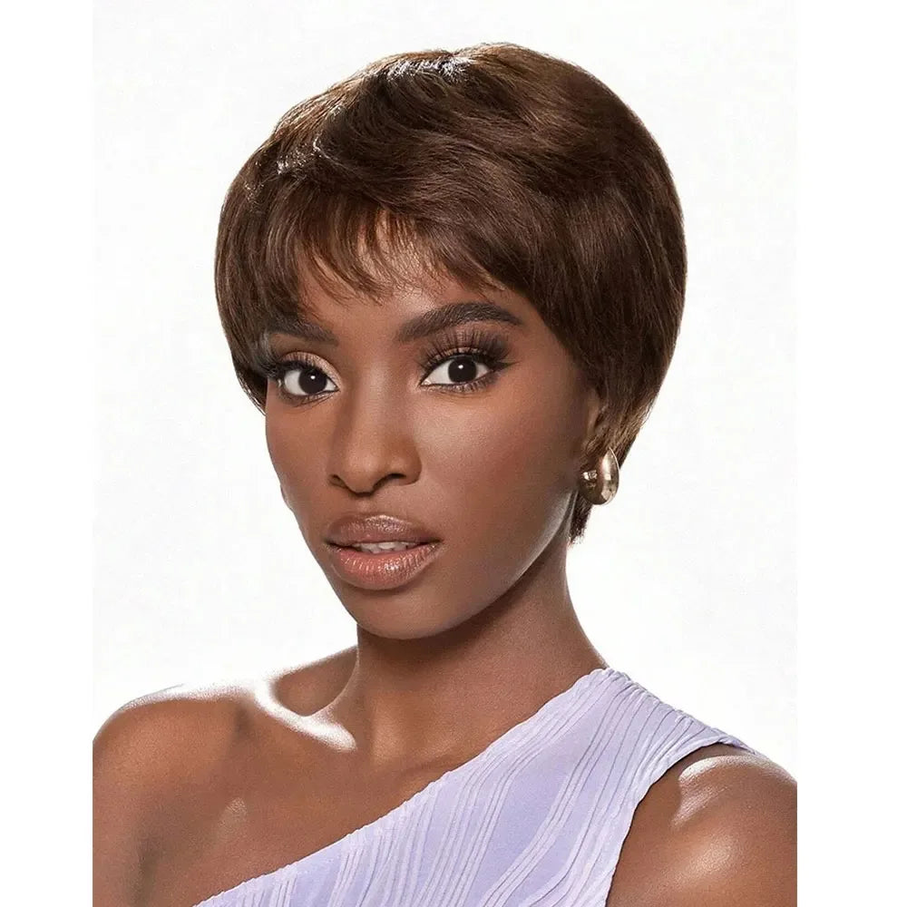 613 Blonde Short Pixie Cut Wig Human Hair Brazilian, 100% Full Machine