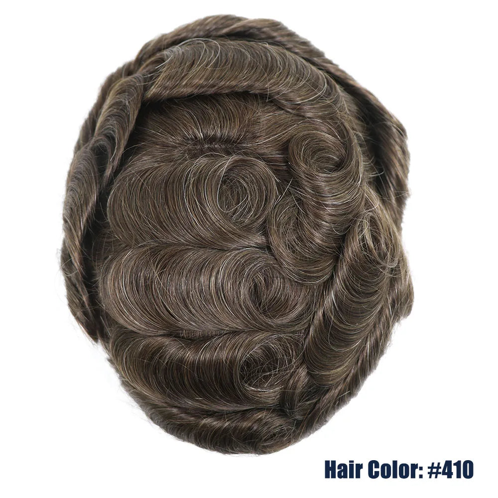 Lace Front & PU Toupee Natural Hairline Hair Prosthesis Human Replacement System