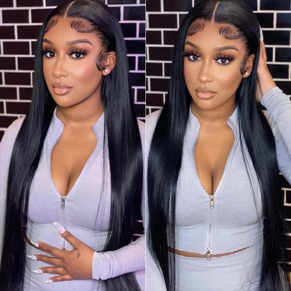 5x5 Silk Top Full Lace Human Hair Wig Silky Straight Peruvian Remy
