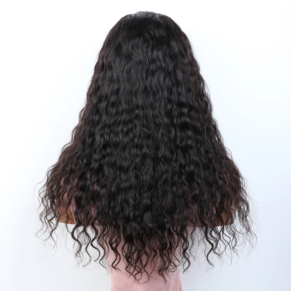 Loose Deep Curly U Part Human Hair Wigs Brazilian Remy Wet Wavy